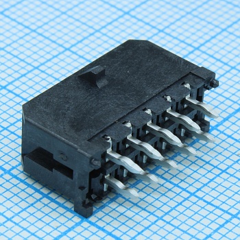 430451014 - Разъем штыревой (4 стороны) HDR 10 контактов шаг 3мм монтаж в отверстие серия Micro-Fit 3.0 лоток