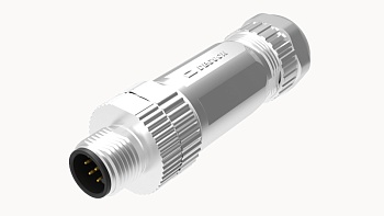 Вилочный разъем PBSH-M12A-04P-MM-SL7001 - Вилочный разъем на кабель, 4 полюса, M12, прямой, винтовая фиксация провода, A-Code, диаметр кабеля: 4,5-6,0 мм, сечение: 0,25-0,52 мм кв., 4А, 250V, металл