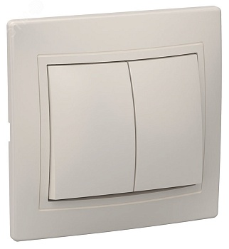 Выключатель 2-кл. СП Кварта 10А IP20 ВС10-2-0-ККм крем. EVK20-K33-10-DM