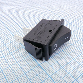 DS SC-7-101 ON-OFF - 2 положения клавиши, 1 группа контактов на замыкание, 250V 15A, ширина контактов 6.3мм