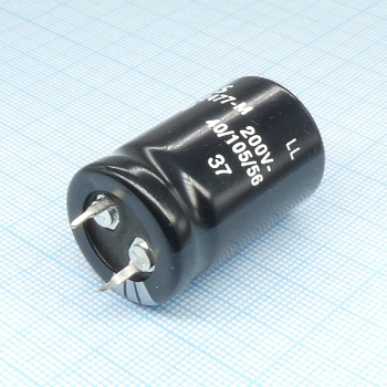 B43504E2477M - Конденсатор алюминиевый электролитический 470мкФ 200В ±20% (22 X 35мм) защёлкиваемые выводы 10мм 0.27Ом 1400мА 3000час 105°С автомобильного применения россыпь