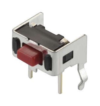 SKHLLFA010 - Кнопка тактильная 6Х3.5мм, горизонтальная, красная  2.55N 0.05А 12В 30000 циклов монтаж в отверстие