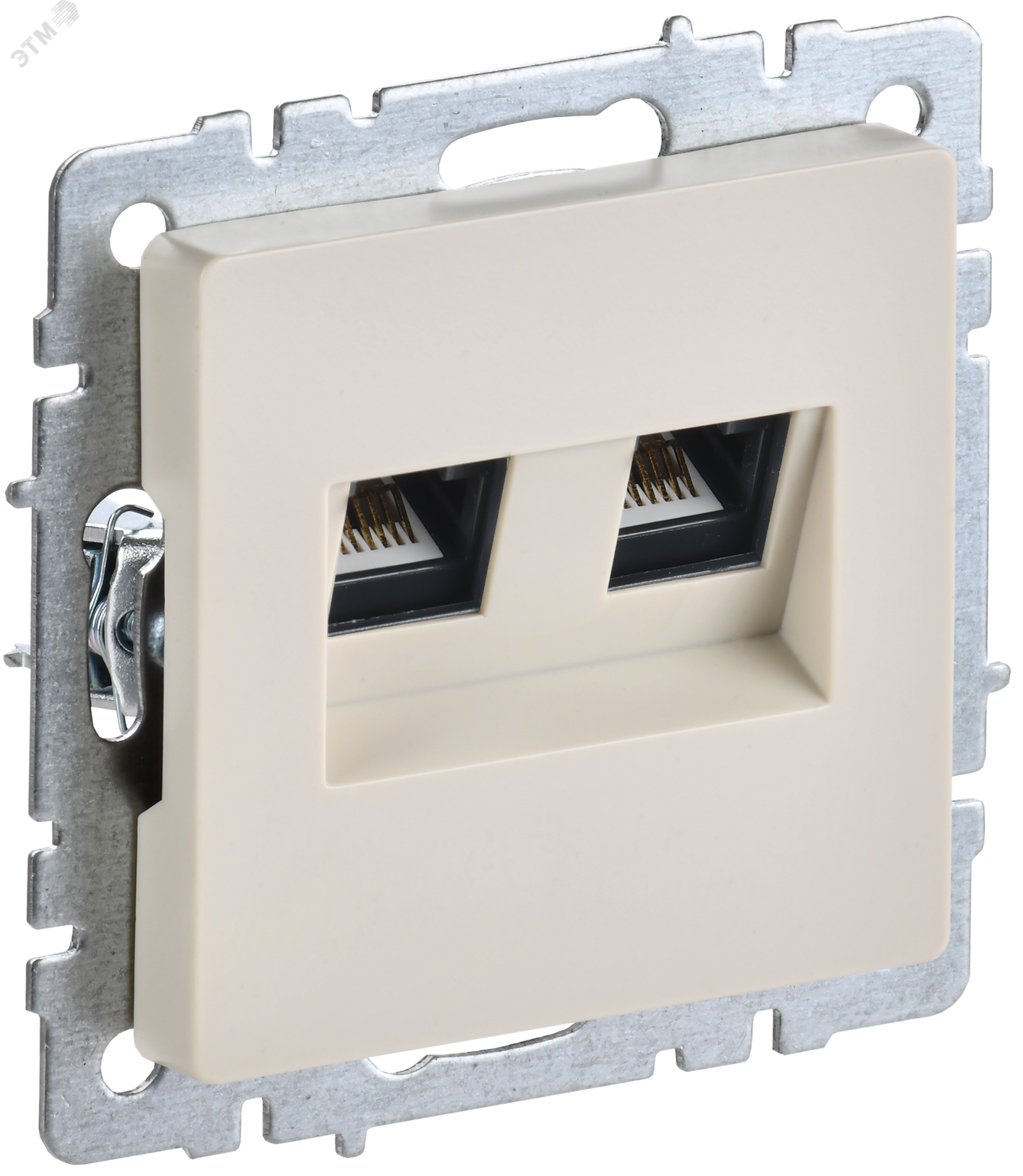 BRITE Розетка двойная RJ11+RJ45 кат.5E РК/Т12-БрКр бежевый BR-KT20-O-1-K10