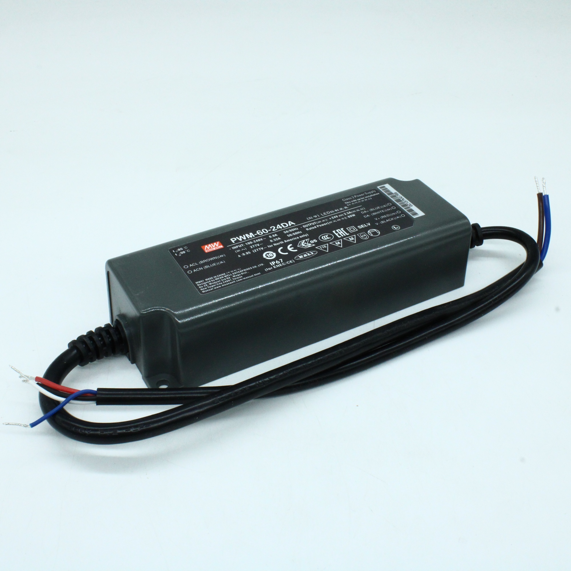 PWM-60-24DA - Источник электропитания светодиодов класс IP67 60Вт 24В/2,5A ШИМ