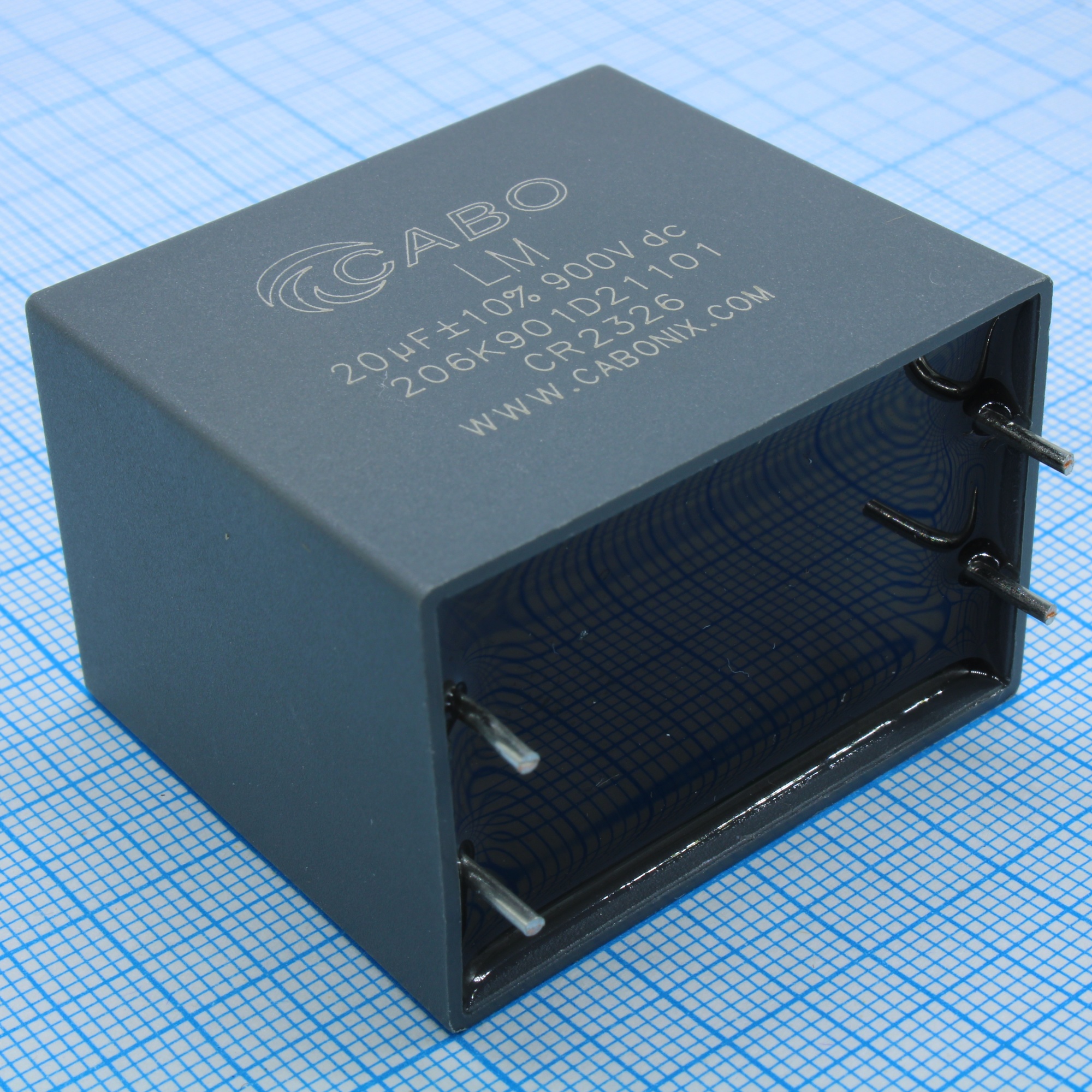 206K901D21101 - Конденсатор металлоплёночный полипропиленовый снабберный 20 мкФ ±10%  900 В dc, 22 А,  размер 42 X 28 X 37 мм, шаг выводов P1 = 37.5, P2 = 10.2 мм, 105°С