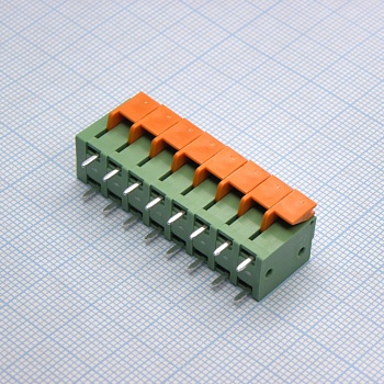 DG142V-5.08-08P-14-00A(H) - Нажимной безвинтовой клеммный блок 8 контактов. Зажим типа торцевой контакт. Серия DG142V-5.08