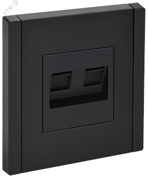 FORTE&PIANO Розетка компьютерная двойная RJ45 кат.5E FP133 черный IEK FP-K20-1-K02