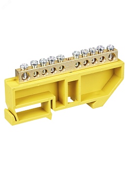 Шина PE "земля" на DIN-изол. ШНИ-6х9-10-Д-Ж IEK YNN10-69-10D-K05