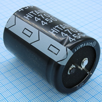 EHL471M2VBA - Конденсатор алюминиевый  электролитический 470мкФ 350В ±20% (35 X 50мм) защелкиваемые выводы 10мм 0.423Ом 1300мА 5000час 105°С россыпь