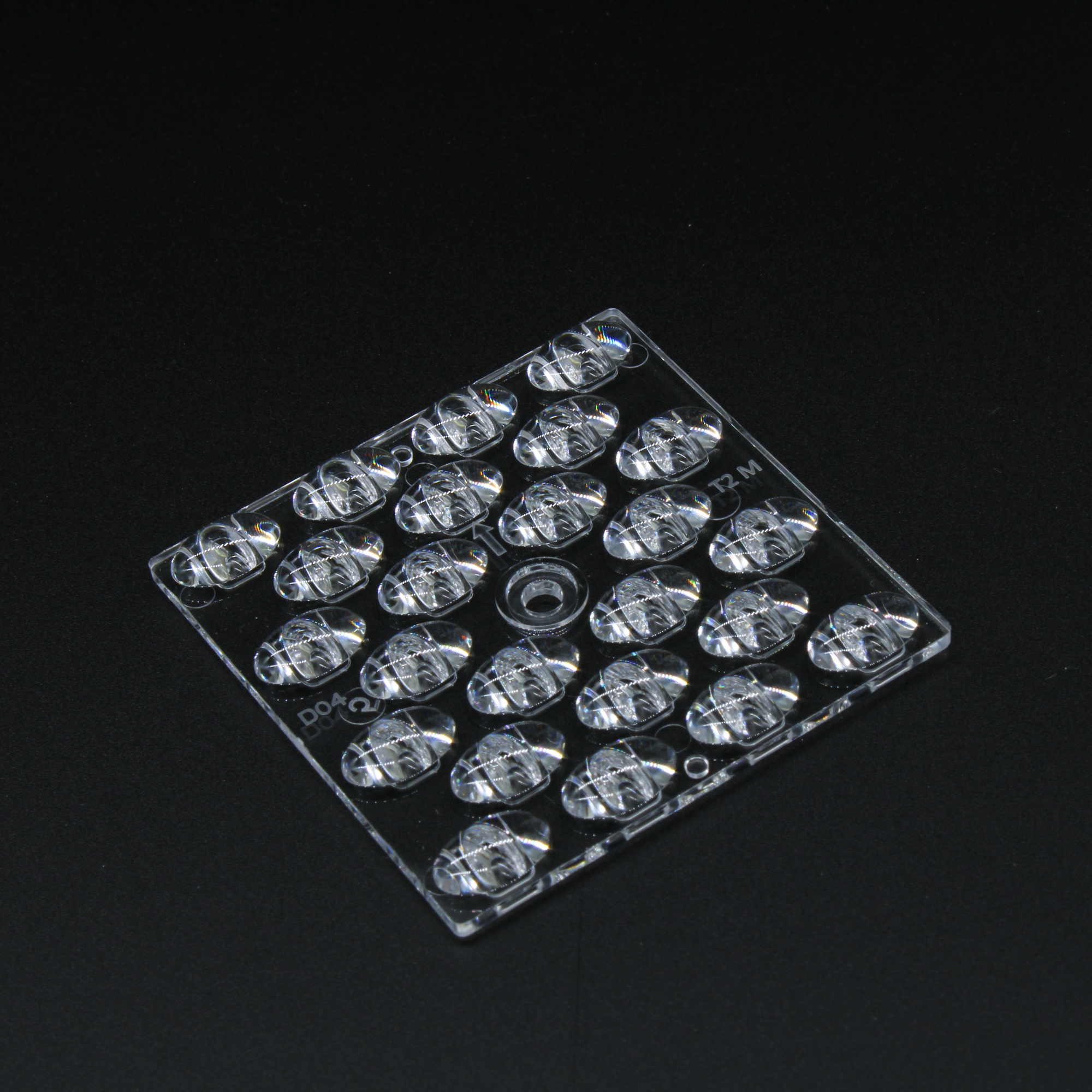 ALST50D24LEDT2M-C - Групповая квадратная линза на 24 светодиода 3030/2835 эфф=93%, диаграмма T2M-C, 50x50mm   H:4.09mm, PC