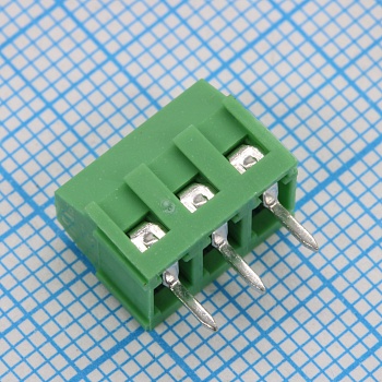 GT381-3.81-03P-14-00 - Винтовой клеммный блок с защитой провода, 3 контакта. Серия GT340-3.81