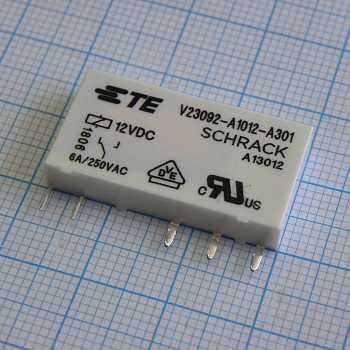 1393236-7 - Реле, Конфиг: 1C; Uкатушки: 12 В; DC; Мощность катушки (max): 170 мВт; контакты: 6 А; UAC: 250 В