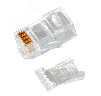 Разъем RJ-45(8P8C) под витую пару, UTP, CAT 6, с вставкой 05-1031