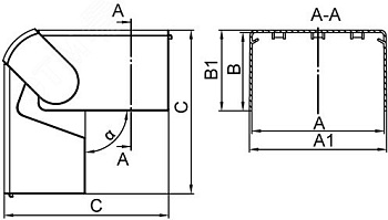 Угол для кабель-канала внешний изменяемый 70-120град. 100х60 NEAV 01713