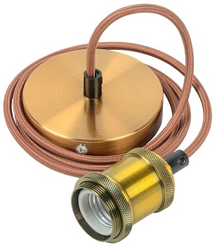 Патрон подвесной E27 со шнуром 1,5м RETRO золото EPA12-04-02-K22