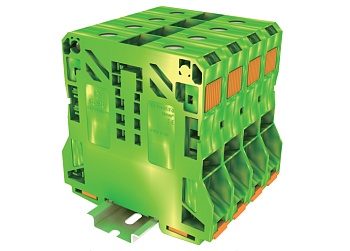 Заземляющая клемма TAPO50-2-PE - Заземляющая клемма, тип фиксации провода: пружинный, номинальное сечение: 50 мм кв., ширина: 20 мм, цвет: желто-зеленый, тип монтажа: DIN 35