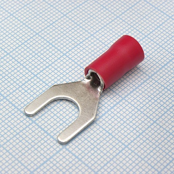 SV5.5-8  Red - наконечник кабельный вилочный с изоляцией d=8.4мм, сеч. пров.4.0-6.0мм2