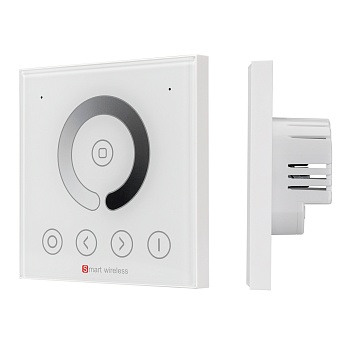 Панель ARL-2022-DIM (12-24V, 4x4A, Sens) 029930 - Встраиваемая сенсорная панель (Европейский стандарт) для управления одноцветными светодиодными лентами, цвет белый. 4 параллельных канала, питание DC 12-24V, ток нагрузки 4x4A, мощность нагрузки 192-384W. 