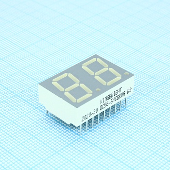 DC56-51CGKWA - 2-х разрядный индикатор 14,22мм/зеленый/570нм/3.6-7.6мкд
