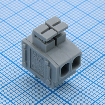 GT235-3.81-02P-11-00 - Нажимной безвинтовой клеммный блок 2 контакта. Зажим типа торцевой контакт. Серия GT235-3.81