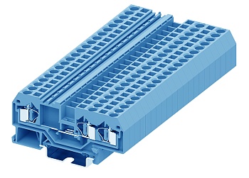 Проходная клемма 204954 - Проходная клемма, TA4-1-2, 3 точки подключения, тип фиксации провода: пружинный, номинальное сечение: 4 мм кв., 32A, 800V, ширина: 6 мм, цвет: синий, DIN 35