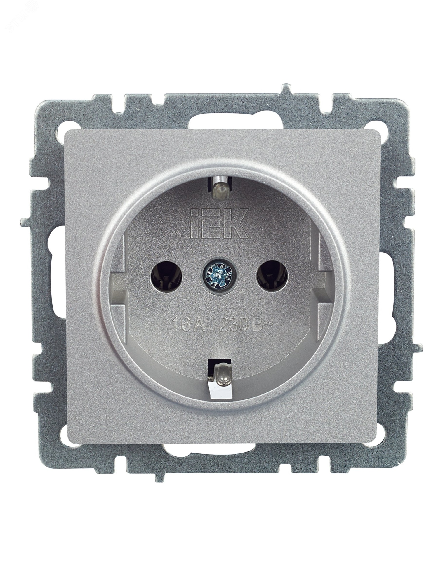 Розетка BRITE РС11-1-0-БрА 16А с заземл. без защ. шторки алюм. BR-R11-16-K47