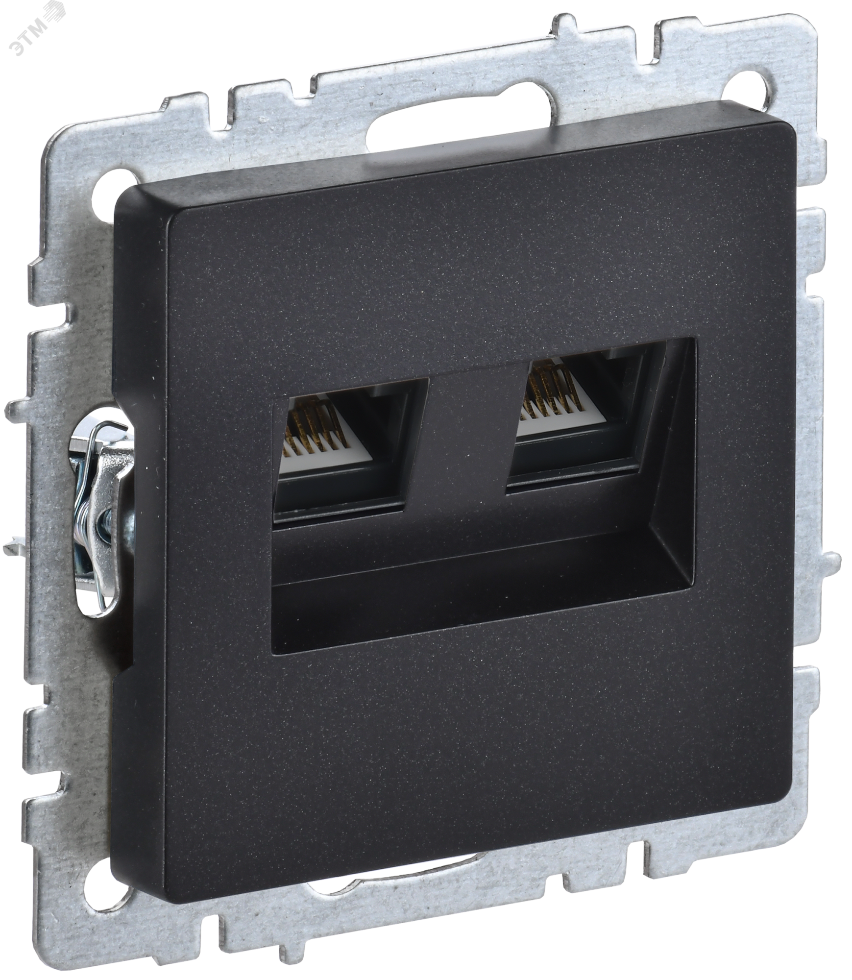 Розетка компьютерная двойная СП RJ45 кат.5E BRITE РК10-2-БрЧ черн. BR-K20-1-K02