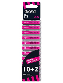 Элемент питания алкалиновый AA/LR6 1.5В Super Alkaline SBL-10+2 (уп.12шт) 2854582