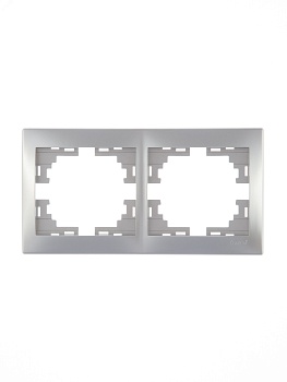 Рамка 2-м Mira горизонт. сер. метал. 701-1000-147