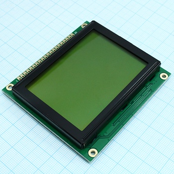 WG12864C-YYH-V#N - ЖКИ графич, 128 x 64, STN Ж-Зел Positive/Transfl, подсв. LED Ж-Зел, VDD = 5V, 6 o`cl, -20...+70C