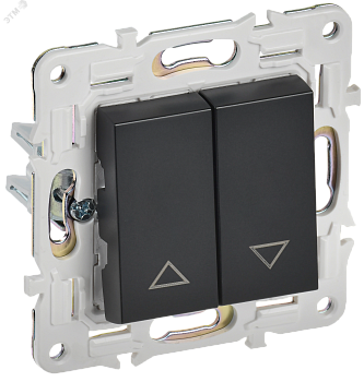 SKANDY Выключатель жалюзи 10А SK-V12Bl черный IEK SK-V15-0-10-K02