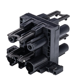 Разветвитель GST18i3V 3P1 F V SW - Распределительное устройство, 1 вход / 3 выхода, тип: H, с монтажными фланцами, 3 полюса, серия gesis GST18i3, номинальное напряжение: 250V, номинальный ток: 20А, цвет: черный