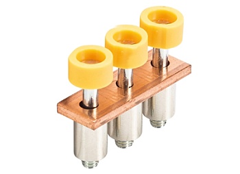 Соед. мостик  IVB WKI16-3 - Соединительная перемычка, винтовая, изолированная, 3 полюса, для клемм: WKI 16/U, цвет: желтый