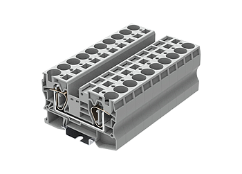 Проходная клемма TC16-2-GY - Проходная клемма, тип фиксации провода: пружинный, номинальное сечение: 16 мм кв., 57A, 1000V, ширина: 12,2 мм, цвет: серый, тип монтажа: DIN 35