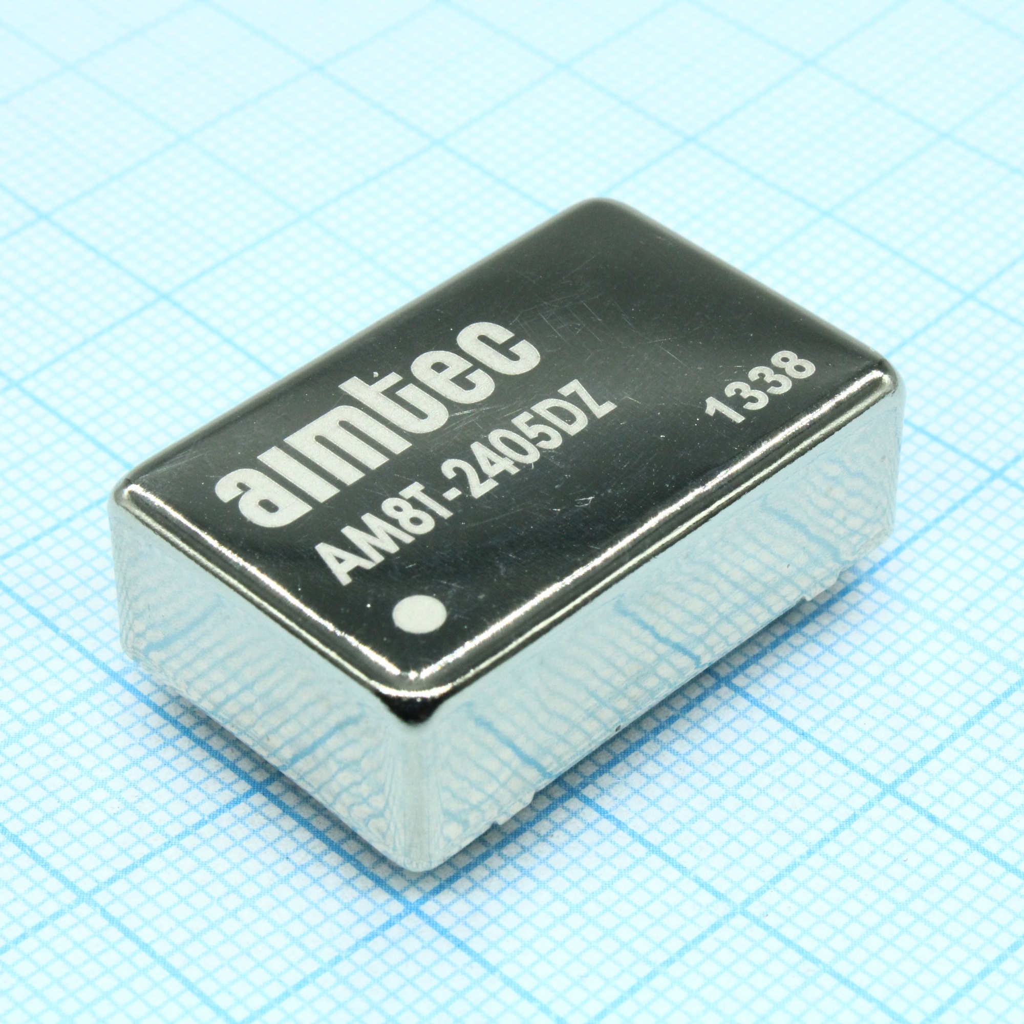 AM8T-2405DZ - DC/DC, 8Вт, вход 18…36В, выход ±5В/±0.8А, изоляция 1500В DC, КПД 82%, максимальная емкостная нагрузка не более ±1000мкФ, DIP24, 31.75x20.32x10.16мм, -40…85°C, металл