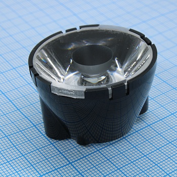 ASH38D24H5D - Линза с креплением под винт для светодиода 3535/3030/Nichia 219, ~5°,  D=38mm  H:24mm, PMMA