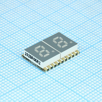 KCDA02-106 - 2-х разрядный сегментный дисплей smd 5,08мм/оранжевый/605нм/5.6-12мкд/ОА