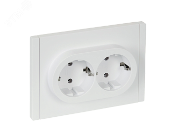 Розетка 2-м СП FORTE&PIANO FP224 16А с заземл. без защ. шторок безвинт. крепл. бел. IEK FP-R21-16-1-K01