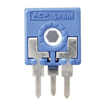 CA9MH2,5-50KA2020 - Потенциометр с линейной характеристикой 50кОм 0.15Вт ротор - шестигранник под ручку, регулировка сбоку, 9,8x10мм, расстояние между выводами 5,0/2,5мм