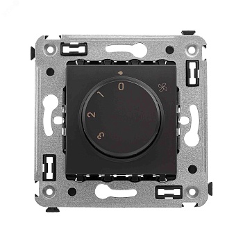 Механизм управления вентиляторами в стену, "Avanti", "Черный матовый" 4412173