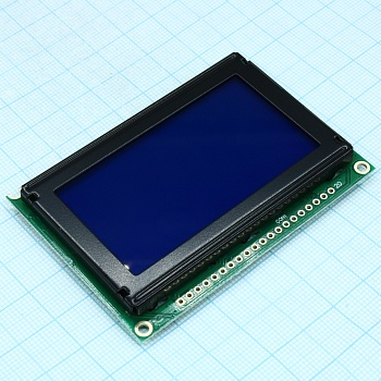 WG12864B-TML-T#N - ЖКИ графич, 128 x 64, STN Синий Negative/Transmis, подсв. LED Белая, 12 o`cl  -20...+70C