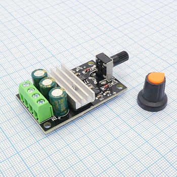 D40-ШИМ регулятор двигателя 80Вт - Входное напряжение питания: 6V-28VDC; Максимальная пиковая выходная мощность: 80 Вт; Максимальный непрерывный выходной ток: 3А; Регулируемый: 0%-100%; Размер платы: 60х35