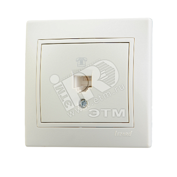 Розетка телефонная 1-м СП Mira RJ11 крем./крем.. 701-0303-137