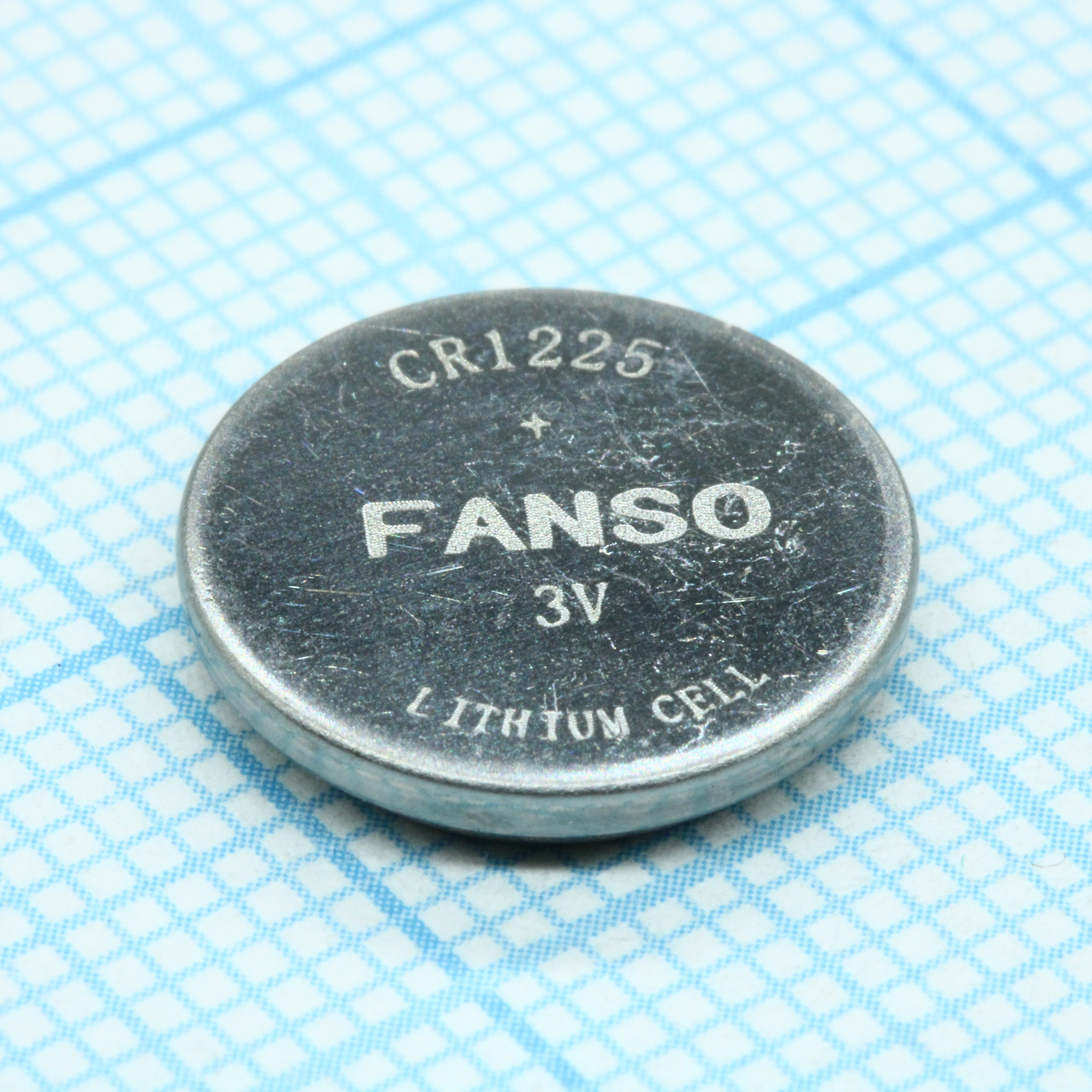 CR1225 - Li, MnO2 батарея типоразмера R12, 3В, 0.05Ач, стандартная форма, -20...70 °C