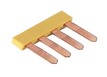 Соед. мостик IVB 1 WK4.. - 4 - Соединительный мостик, для установки в зажимную клетку, толщина 1 мм, изолированный, 4 полюса, для клемм: WK 4 / U; WK 4 TK, цвет: желтый