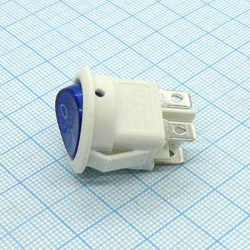 DS WR-3107WB 4P бл/синий - 2 полож. 4конт. 250V/6A AC белый корпус синяя клавиша