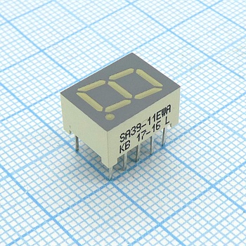 SA39-11EWA - 1 разрядный индикатор 9,9мм/красный/625нм/1.2-4.1мкд/ОА