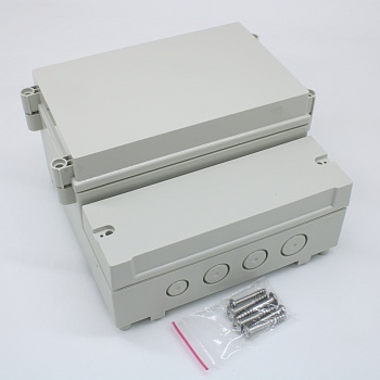 DC001LGNO - Двухсекционный корпус IP65 с крышкой на винтах, ABS пластик светло-серый