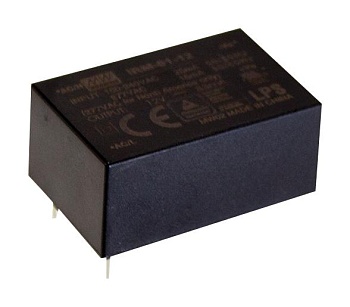 IRM-01-24 - AC-DC, 1Вт, вход 85…305В AC 47…63 Гц, 120...370B DC, выход 24В/42мА, изоляция 3000В AC, в корпусе на плату 33.7х22.2х15мм, -30...+85°C, монтаж в отверстия