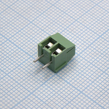 DG350-3.5-02P-14-00A(H) - Винтовой клеммный блок с защитой провода, 2 контакта. Серия DG350-3.5